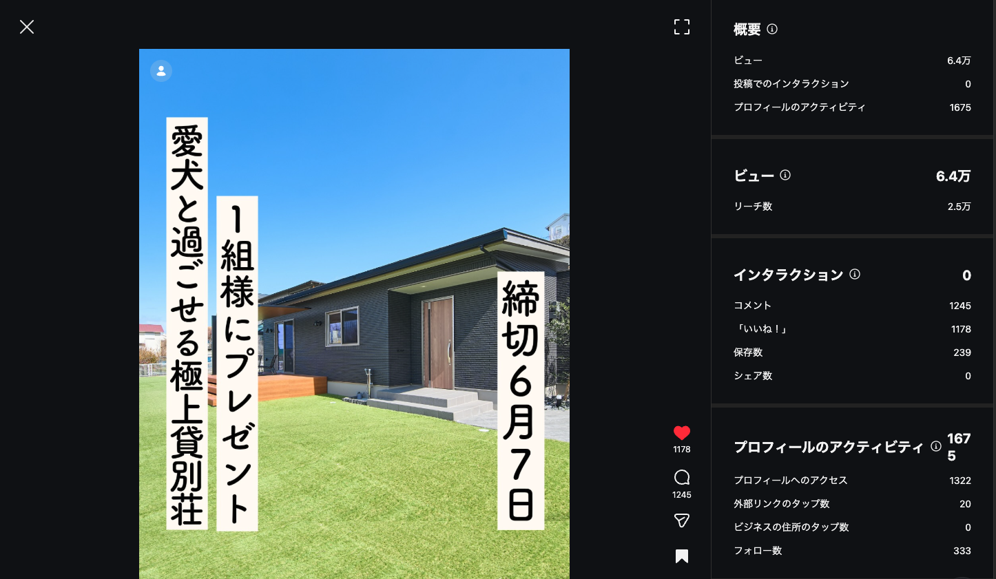 実績 01のInstagram投稿実績